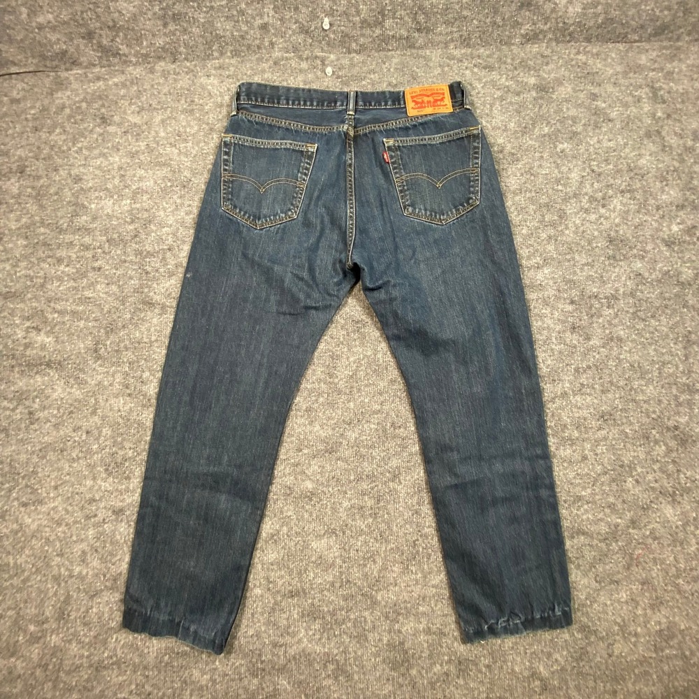 Levis 505 Regular Fit Jeans Mens 34x27 Medium Wash Blue Straight Leg Denim